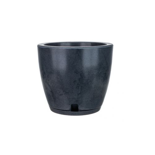 Vaso Floridis Amsterda Marmorato 27X28 Preto 10160518