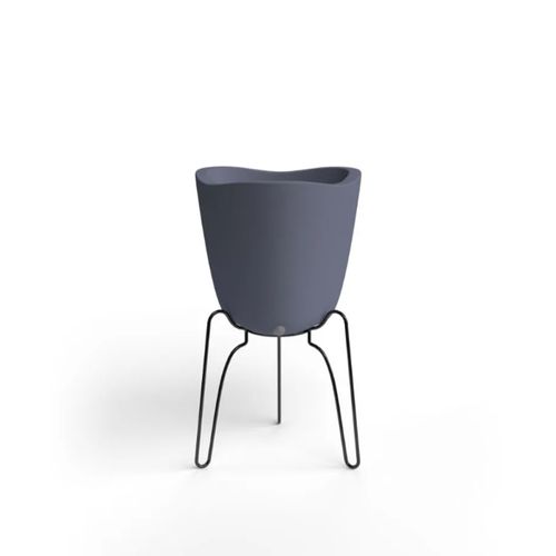 Vaso Floridis Tryas Sup Metal/Madeira 17X18 Grafite 10160594/0750