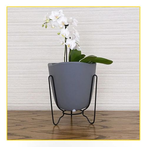 Vaso Floridis Tryas Sup Metal/Madeira 17X18 Grafite 10160594/0750