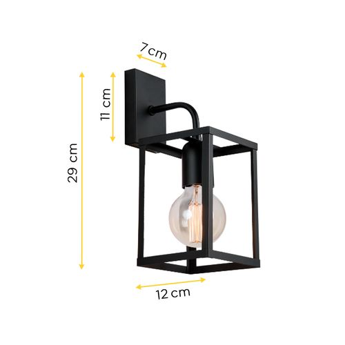 Arandela Metaldomado Thomas Quadro Preta 5977.03