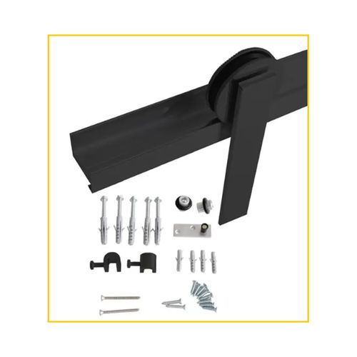 Trilho Aparente Geris 1,5mt Aluminio Preto para Porta Correr H400PR