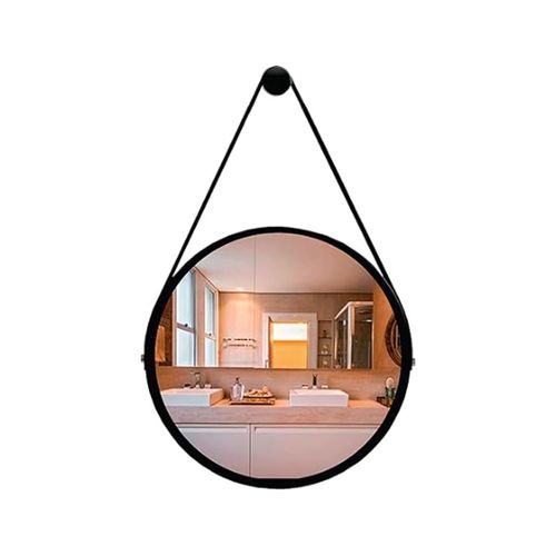 Espelho Reduna Stan Adnet Redondo 500X3mm Preto com Alca Preto AF0017