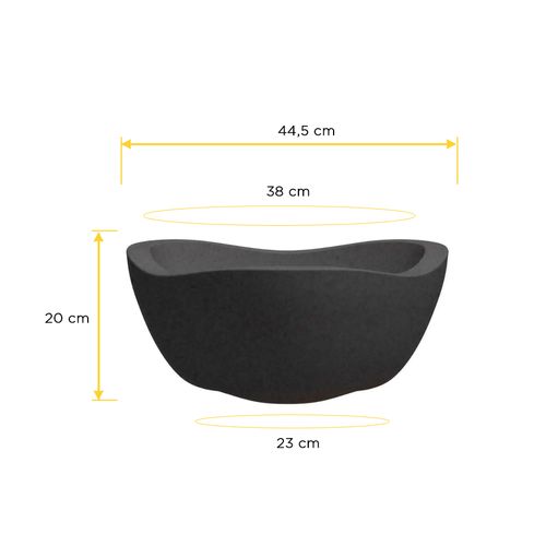 Vaso Floridis Tryas Jardim 38X20 Cinza Granito 10161197