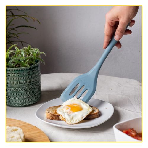 Espatula de Silicone Oikos Vazada Dupla Azul COZ00474AZL
