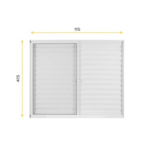 Veneziana Aluminio/Aço BRA MGM Soft Plus sem Grade 3 Folhas 100X150X6,6 140912