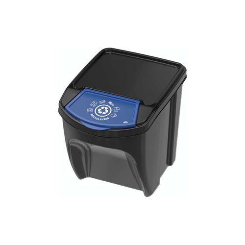 Lixeira Plasutil Reciclavel E-Black Empilhavel 20 Litros 14181