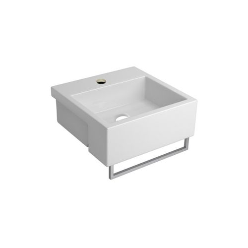 Cuba Deca L-83C Semi-Encaixe Quadrada com Mesa com Toalha 17 Branco