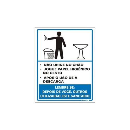 Placa Sinalize 15X20 220 AH Procedimento Sanitario Masculino