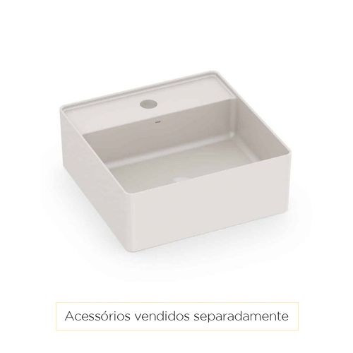 Cuba Roca Apoio Quadrada com Mesa 35X35 Platinum P4 Beige 1450670659108