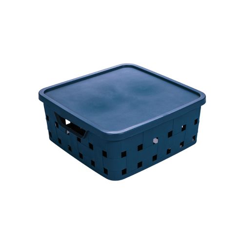 Caixa Organizador Plasutil com Tampa Fita 11 Litros Azul 15025