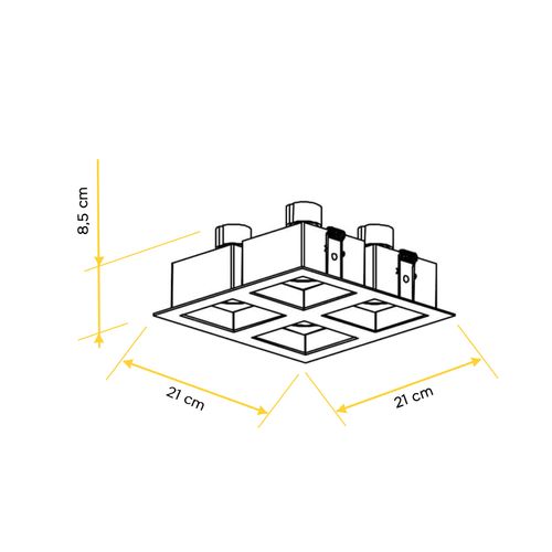 Spot New Line Flat Recuado AR70 4XGU10 Branco IN65144BT