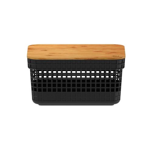 Cesto Grid Ou com Tampa De Bambu 2,5 Litros Fechado CG 155 PTF