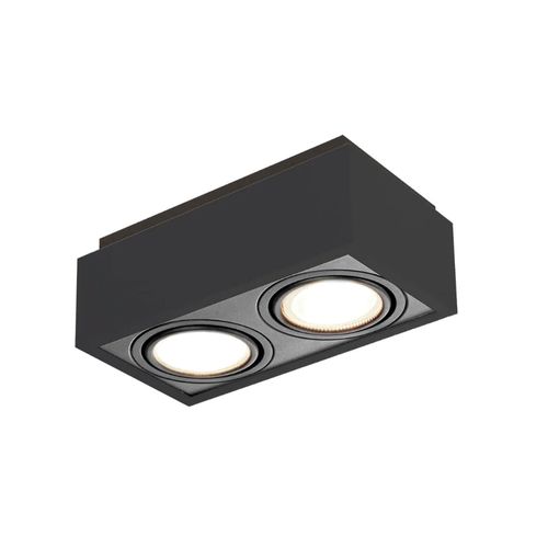 Spot New Line Box Dicroica 50W 2XGU10 Preto IN40122PT