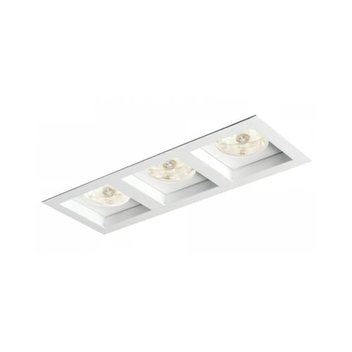 Spot New Line Flat Recuado Dicroica 50W 3XGU10 Branco IN65032BT