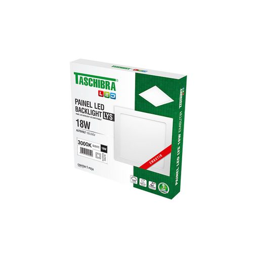 Embutido Taschibra Lys 20x20x2,8Cm Led 18W 3000K Quadrado 15140164