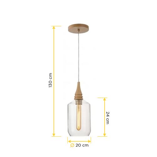 Pendente Madelustre Flow Cilindrico Vidro 1XE27 2925