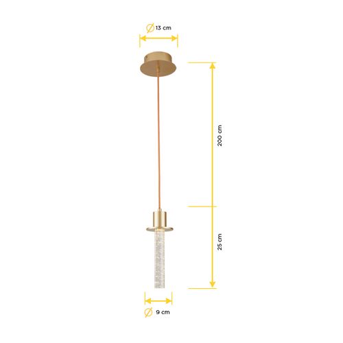 Pendente Nordecor Led Kalu 3W 3000K Dourado Fosco 2766