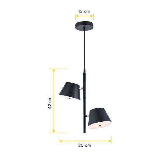 Pendente Orluce Cupula Vertical Preto 2XG9 OR1202