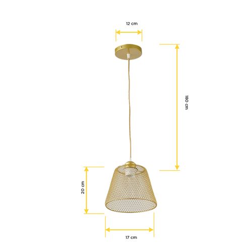 Pendente Nordecor Teol E27 Dourado 2603