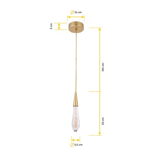 Pendente Nordecor Led Leah 3W 3000K Dourado 2409