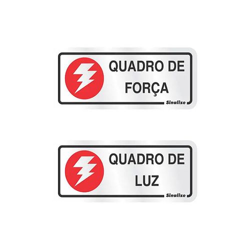 Placa Sinalize 15X15 120 Al Quadro Força Luz