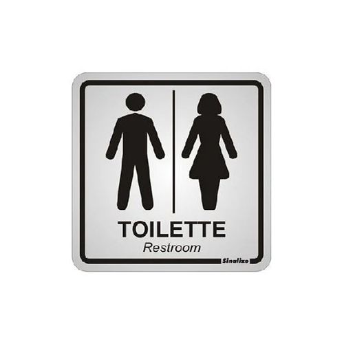 Placa Sinalize 15X15 120 BB Sanitario Prata