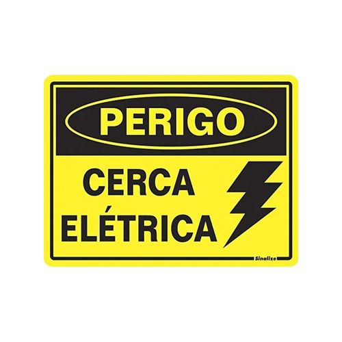 Placa Sinalize 15X20 220 BS Perigo Cerca Eletrica