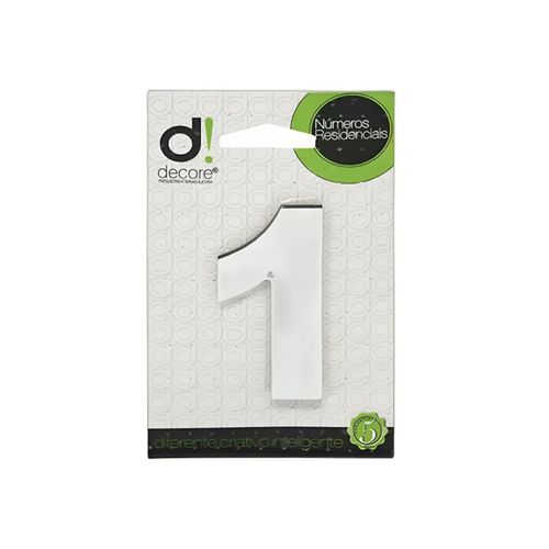 Numero Residencial Decore Espelhado Cromado 25Cm - 1