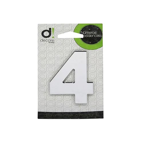 Numero Residencial Decore Espelhado Cromado 25Cm - 4
