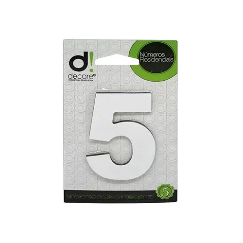 Numero Residencial Decore Espelhado Cromado 25Cm - 5
