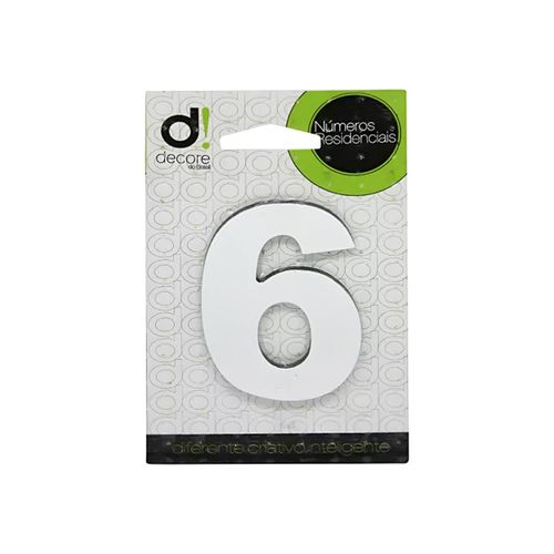 Numero Residencial Decore Espelhado Cromado 25Cm - 6