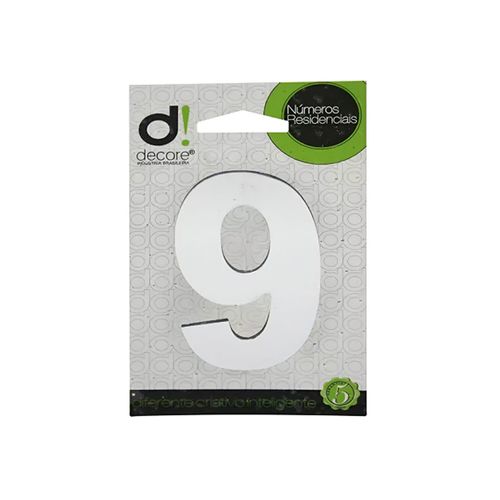 Numero Residencial Decore Espelhado Cromado 25Cm - 9
