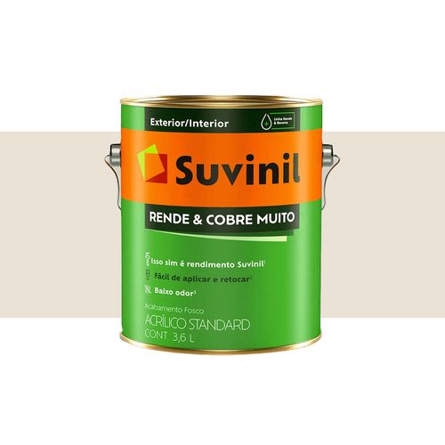 Tinta Suvinil Rende e Cobre Muito Fosco Algodão Egípcio 3,6 Litros 5084