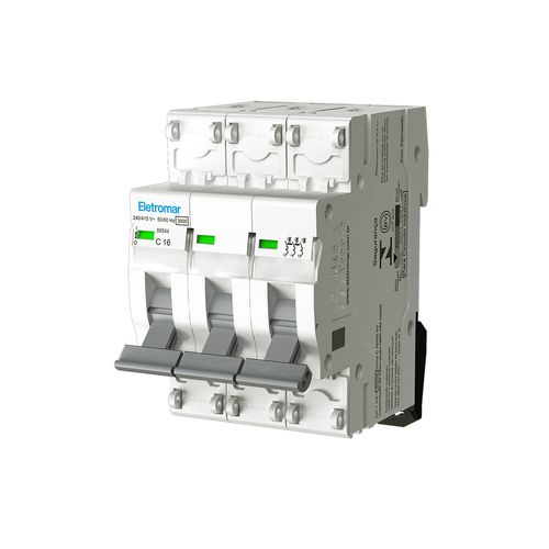 Disjuntor Eletromar Din Tripolar Curva C 16A — Ref. MW316E