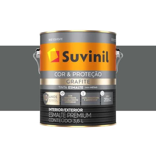 Tinta Suvinil Esmalte Grafite Fosco Escuro 3,6 Litros 53404110