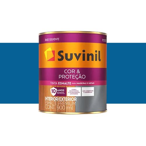 Tinta Suvinil Esmalte Cor e Proteção Brilhante Azul França 0,9 Litros 53382751