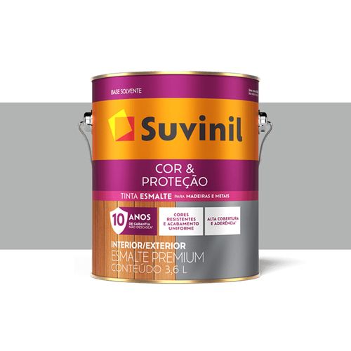 Tinta Suvinil Esmalte Cor e Proteção Brilhante Aluminio 3,6 Litros 53380366