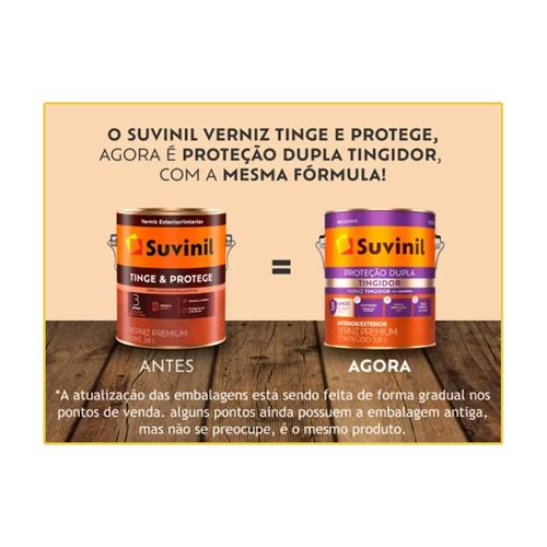 Verniz Suvinil Tinge e Protege Brilhante Mogno 0,9 Litros 57432111