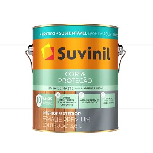Tinta Suvinil Esmalte Seca Rapido Brilhante Branco 3,6 Litros 53698421