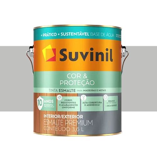 Tinta Suvinil Esmalte Seca Rapido Brilhante Platina 3,6 Litros 53699428