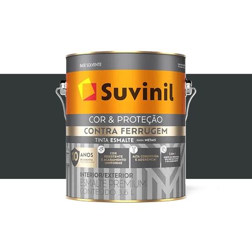 Tinta Suvinil Esmalte Contra Ferrugem Brilhante Preto 3,6 Litros 50581399