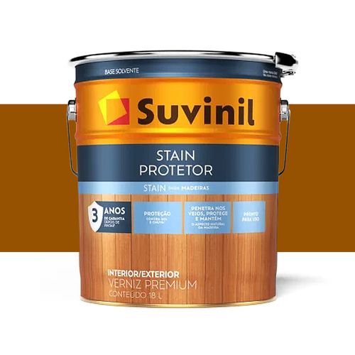 Verniz Suvinil Stain Proteção Acetinado Natural 18 Litros 50610826