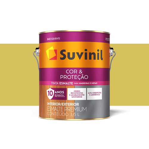 Tinta Suvinil Esmalte Cor e Proteção Brilhante Amarelho Ouro 3,6 Litros 53376709