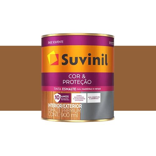 Tinta Suvinil Esmalte Cor e Proteção Brilhante Marrom Conhaque 0,9 Litros 53381585