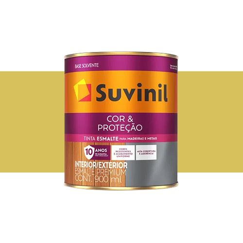 Tinta Suvinil Esmalte Cor e Proteção Brilhante Amarelo Ouro 0,9 Litros 53376762