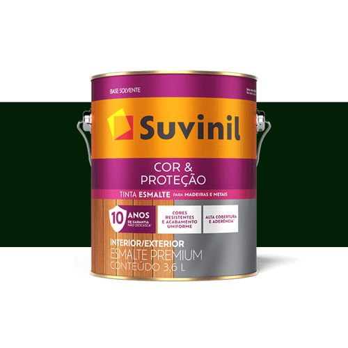 Tinta Suvinil Esmalte Cor e Proteção Brilhante Verde Colonial 3,6 Litros 53376497