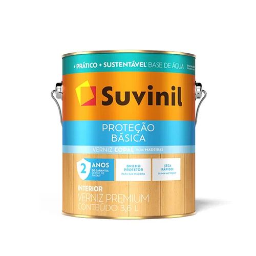 Verniz Suvinil Proteção Basica Brilhante Transparente 3,6 Litros 50739860