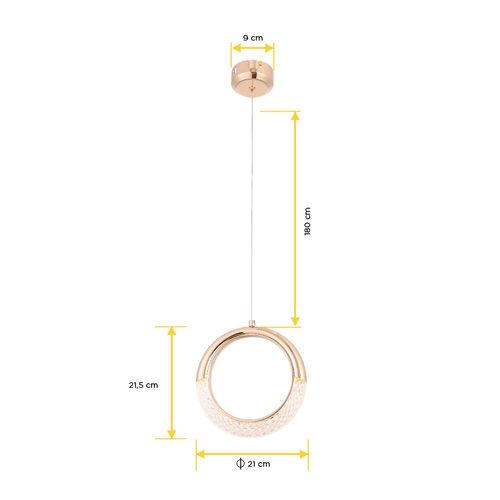 Pendente Nordecor Led Woni 5W 3000K Dourado 2414