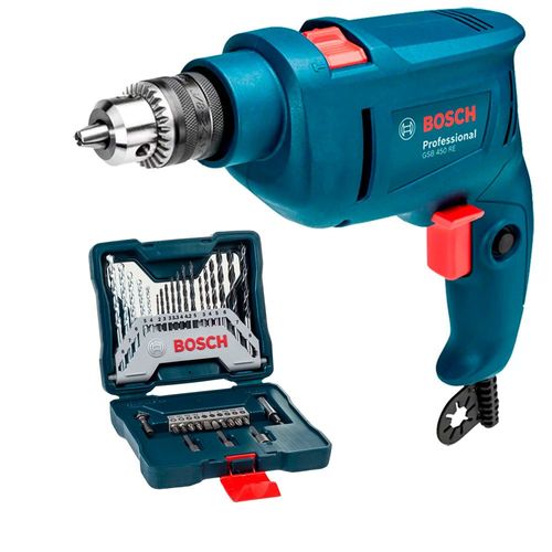 Furadeira Bosch Impacto GSB 450 RE 220V com Kit X-Line 34 Peças 0615A001NX-000