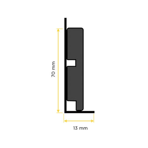 Rodape Santa Luzia Black Liso 3451 TAM 70X13 mm  Barra com 2,4